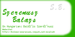 szerenusz balazs business card